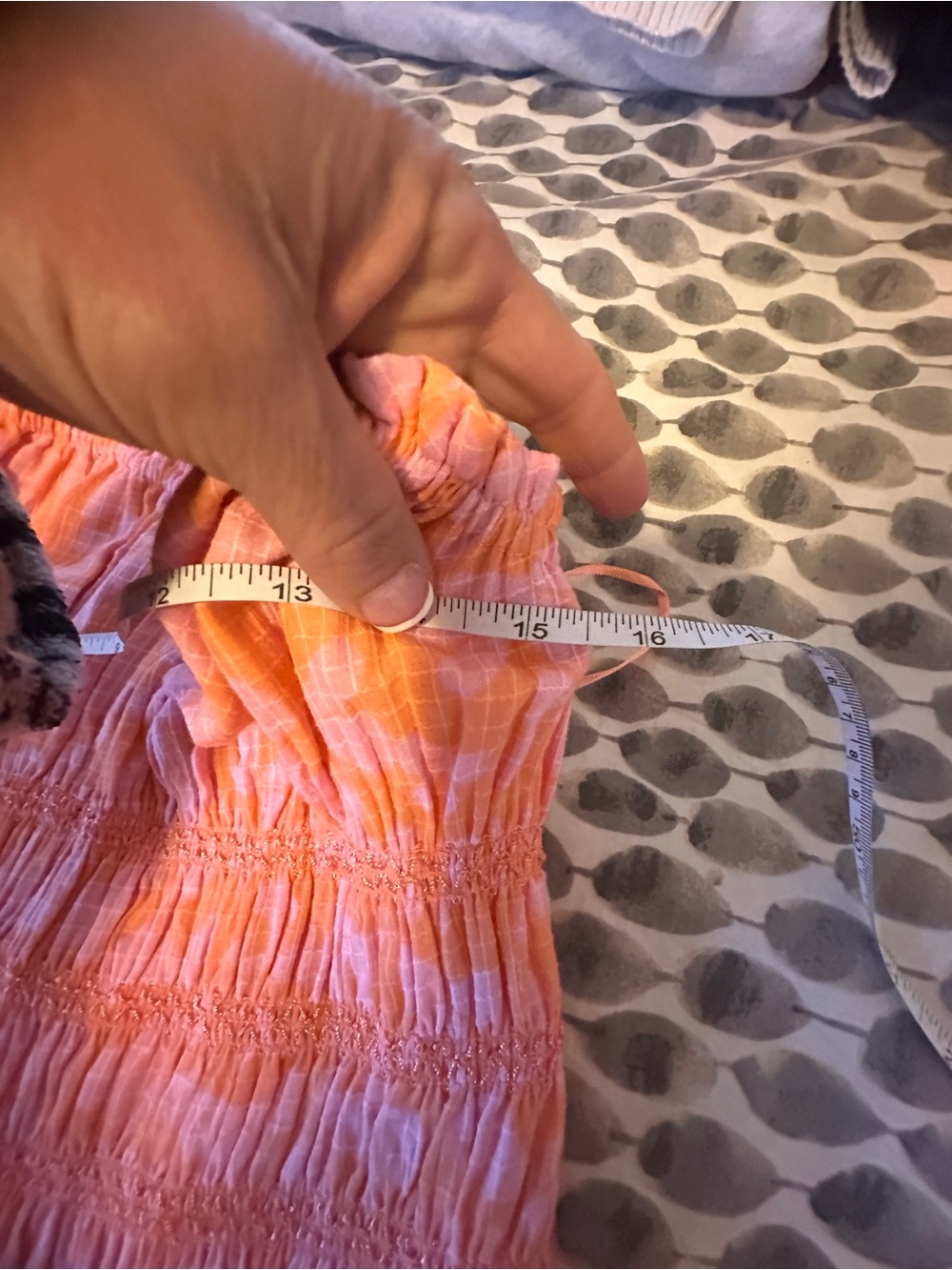 Free People Pink and Orange Smocked Strapless Mini Dress NWT - Picture 10 of 11